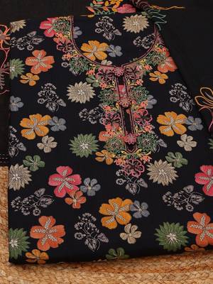 printed viscose rayon unstitched dress material 5