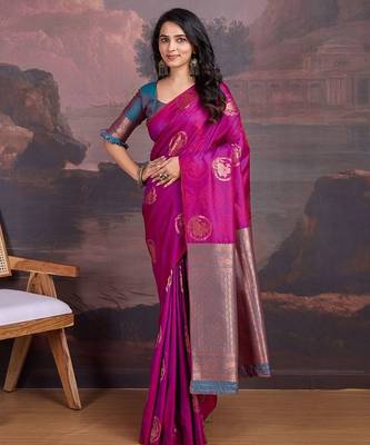 Pink woven design sarees 2