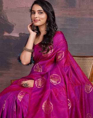Pink woven design sarees 5