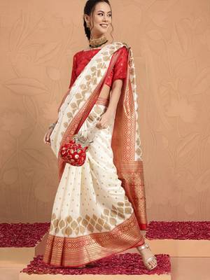 Off white ethnic motifs zari patola silk saree 2