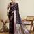 Purple zari woven design saree with unstitched blouse
