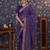 Violet embroidered heavy work saree