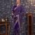 Violet embroidered heavy work saree