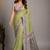 Lime kalamkari silk blend saree