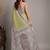 Lime kalamkari silk blend saree