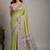 Lime kalamkari silk blend saree