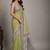 Lime kalamkari silk blend saree