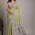Lime kalamkari silk blend saree