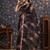 Black floral printed gotta patti organza saree