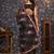 Black floral printed gotta patti organza saree