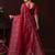 Pink ethnic motifs block print saree with matching blouse