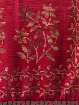 Pink ethnic motifs block print saree with matching blouse 5