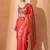 Orange woven design banarasi sarees with blouse piece