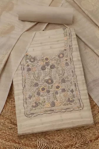 embroidered unstitched dress material