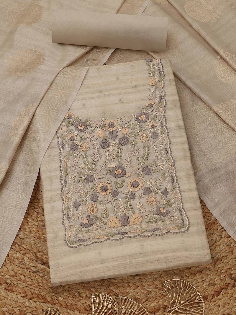 embroidered unstitched dress material