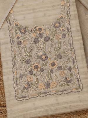 embroidered unstitched dress material 2