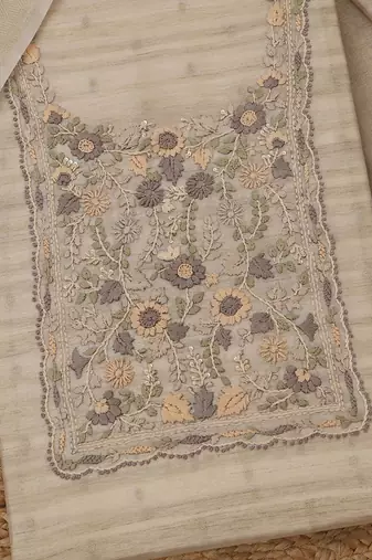 embroidered unstitched dress material