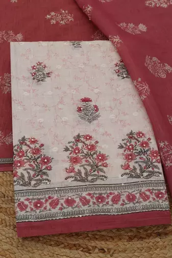 printed linen unstitched dress material