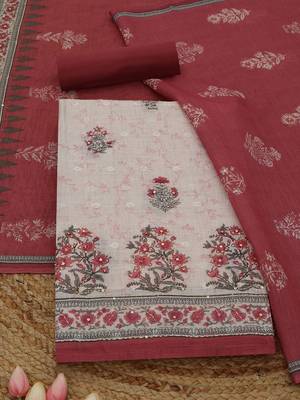 printed linen unstitched dress material 2