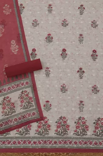 printed linen unstitched dress material