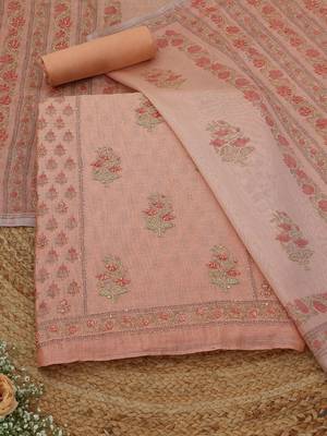 printed art silk unstitched dress material 1