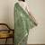 Green ethnic motifs woven design chanderi saree with unstitched blouse