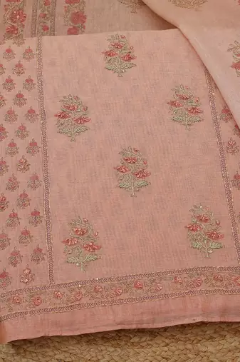 printed art silk unstitched dress material