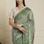 Green ethnic motifs woven design chanderi saree with unstitched blouse