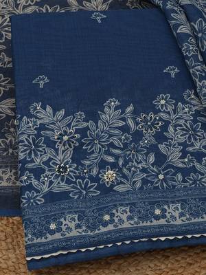 printed linen unstitched dress material 3