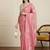 Pink ethnic motif woven design zari chanderi saree with unstitched blouse