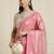 Pink ethnic motif woven design zari chanderi saree with unstitched blouse