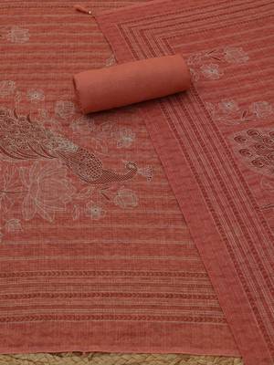 printed linen unstitched dress material 2