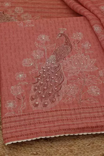 printed linen unstitched dress material