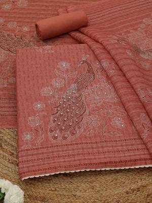 printed linen unstitched dress material 4