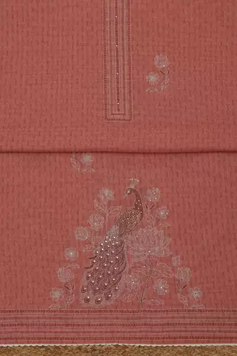 printed linen unstitched dress material