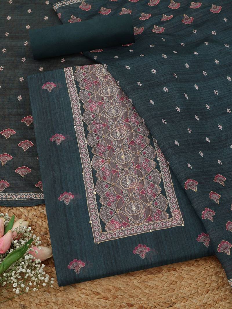 printed floral printed unstitched dress material