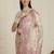 Cream woven design ethnic motif chanderi saree with blouse piece