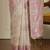 Cream woven design ethnic motif chanderi saree with blouse piece