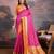 Orange ethnic motifs woven design saree