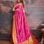 Orange ethnic motifs woven design saree