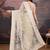 Beige floral embroidered saree with blouse piece