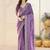Lavender embellished beads and stones saree with blouse piece