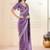 Lavender embellished beads and stones saree with blouse piece