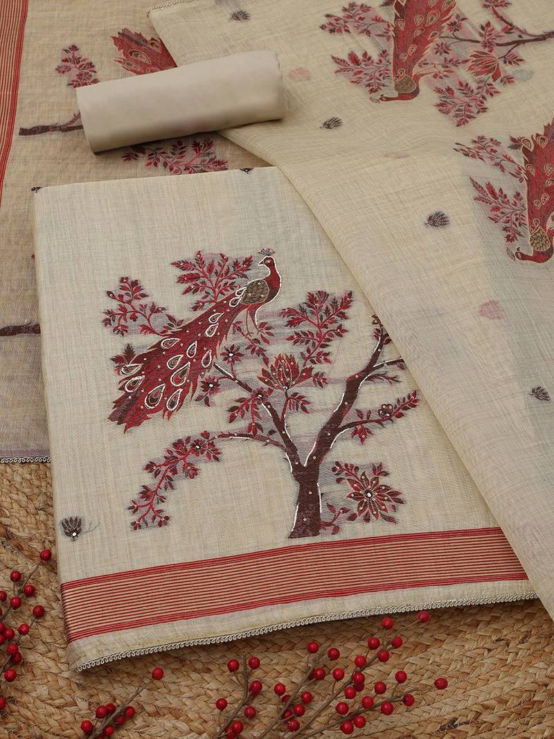 printed unstitched dress material