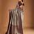 Grey floral zari woven design tassels saree with blouse piece