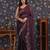 Purple sequin patta geaorgette party wear saree
