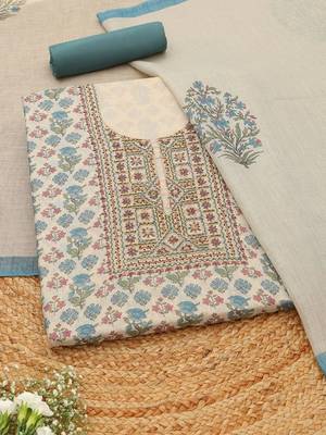 printed linen unstitched dress material 1