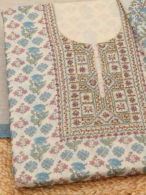 printed linen unstitched dress material 2