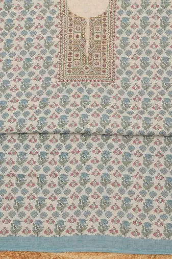 printed linen unstitched dress material