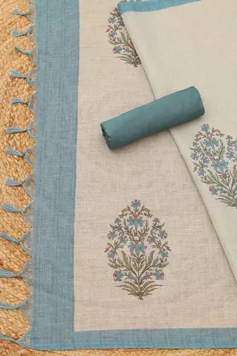 printed linen unstitched dress material